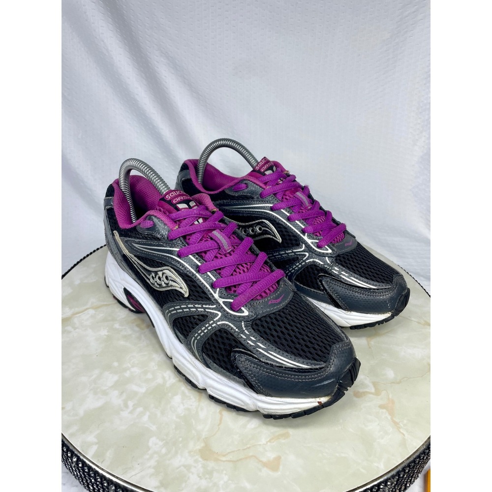 Saucony Oasis Mesh Athletic Running Shoes Women 7.5 Black Grey Athletic Sneakers